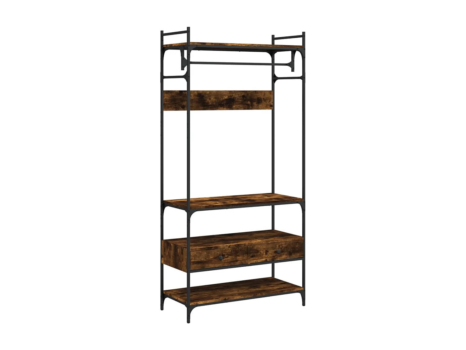 Armoire à tiroirs chêne fumé 89x39x184,5 bois d'ingénierie