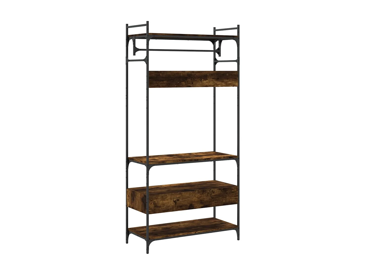 Armoire à tiroirs chêne fumé 89x39x184,5 bois d'ingénierie