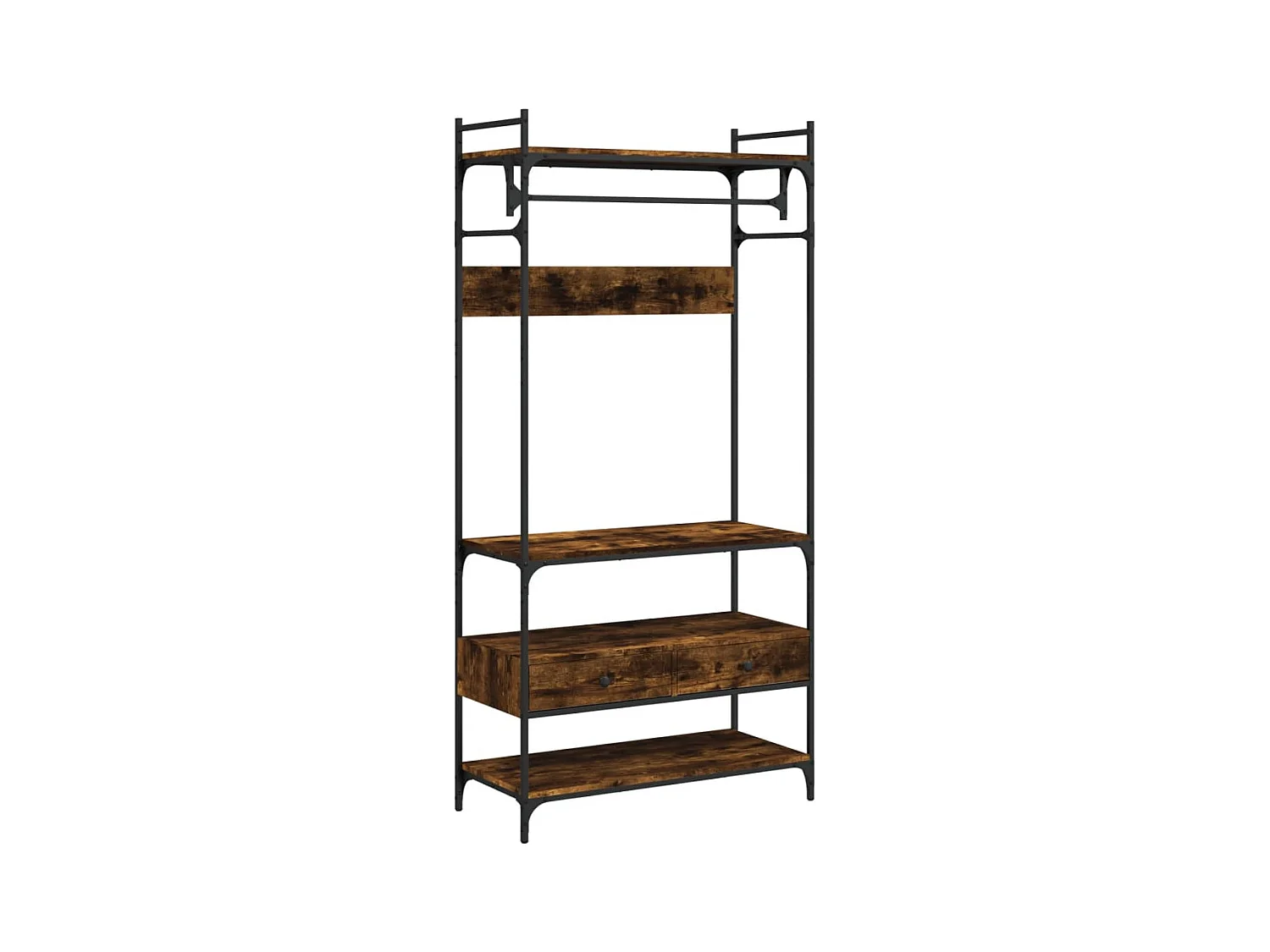 Armoire à tiroirs chêne fumé 89x39x184,5 bois d'ingénierie