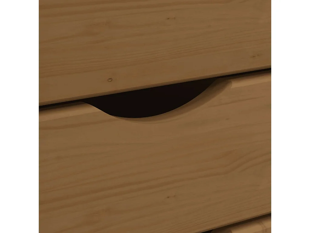 Armoire roulante avec tiroirs MOSS bois de pin marron miel