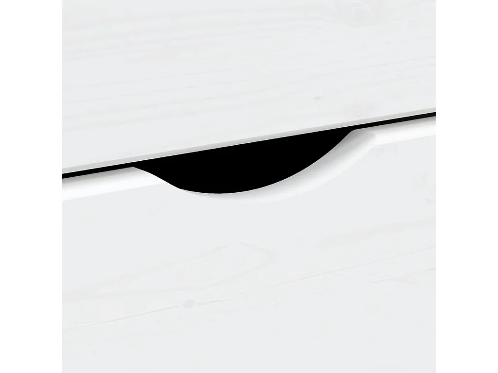 Armoire roulante avec tiroirs MOSS blanc bois de pin solide