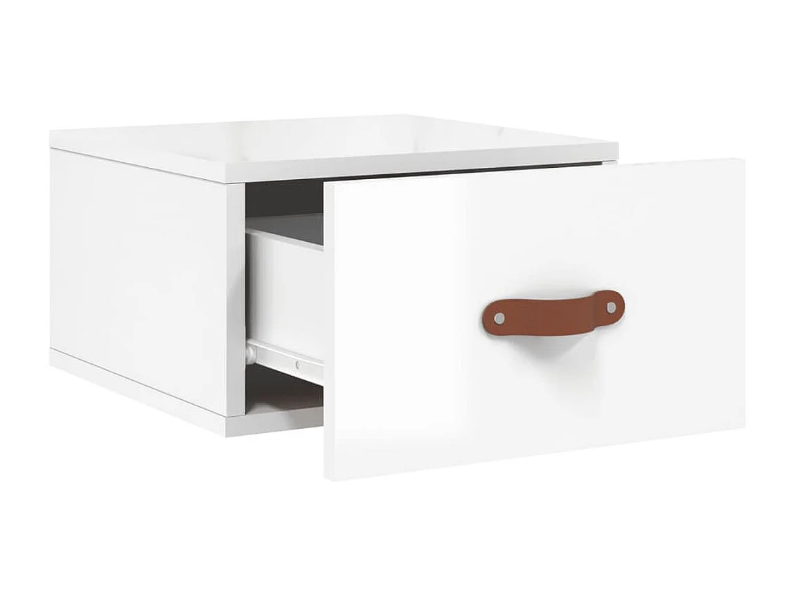 Tables de chevet murales 2 pcs blanc brillant 35x35x20