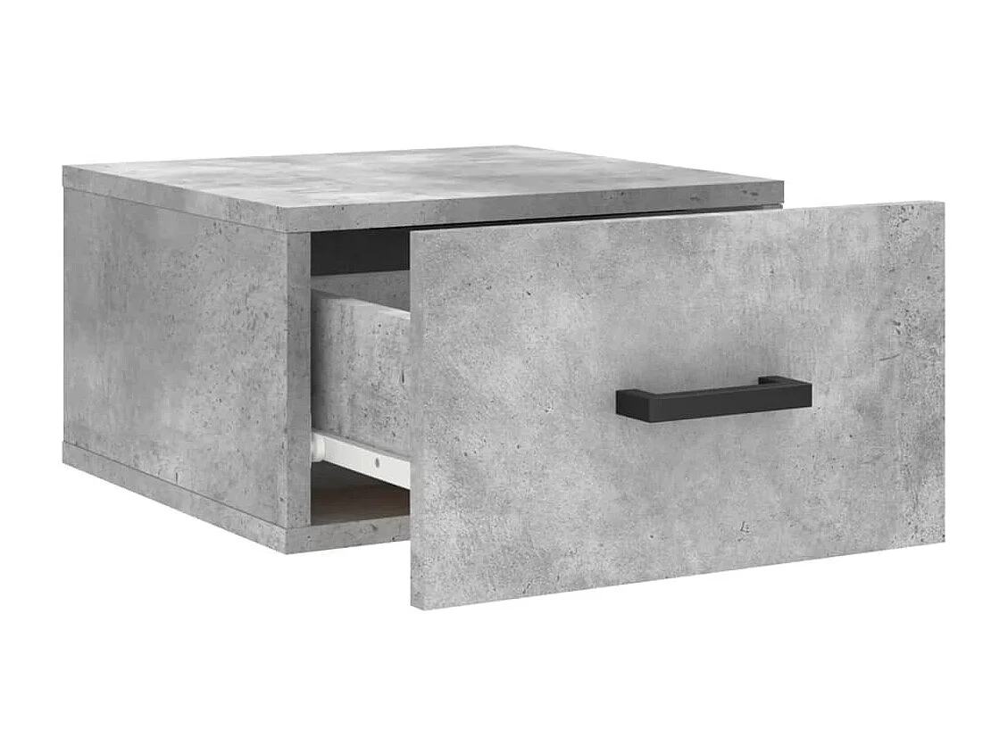 Table de chevet murale gris béton 35x35x20