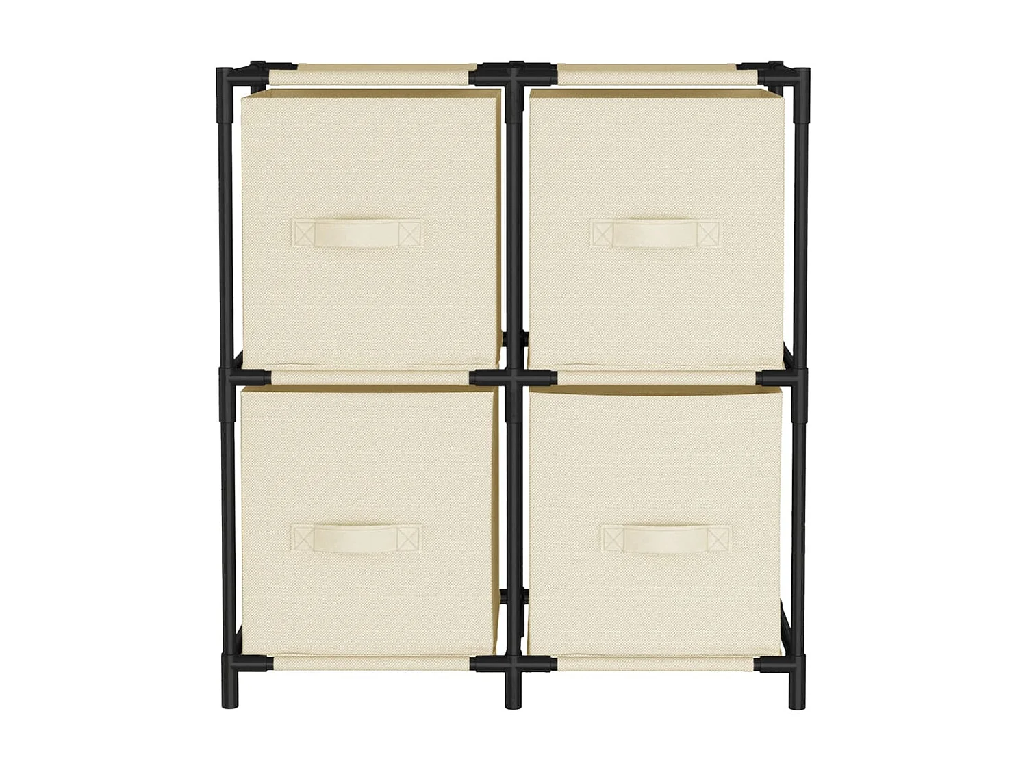 Armoire de rangement 4 paniers en tissu Crème 63x30x71 Acier