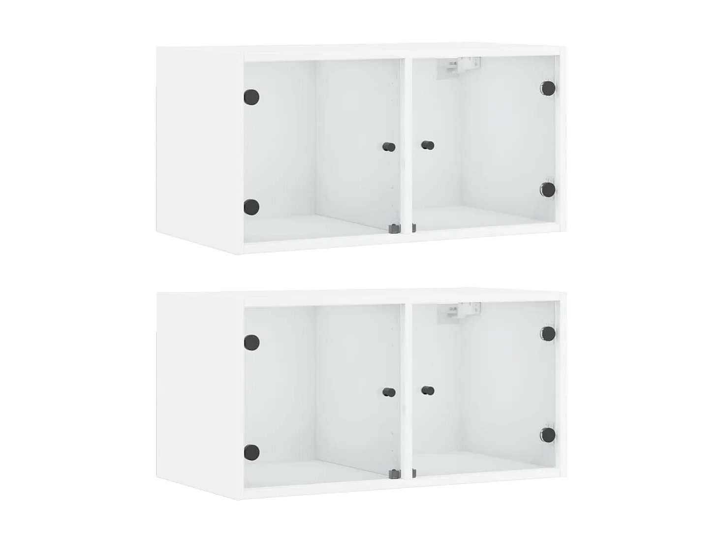 Armoires murales avec portes en verre 2 pcs blanc 68,5x37x35