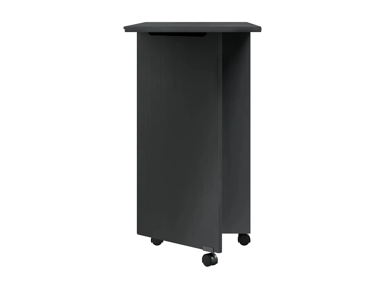 Armoire roulante avec bureau MOSS gris bois de pin solide