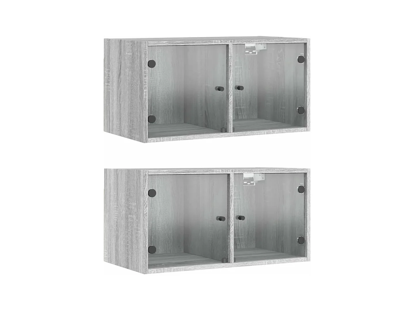 Armoires murales portes vitrées 2 pcs sonoma gris 68,5x37x35
