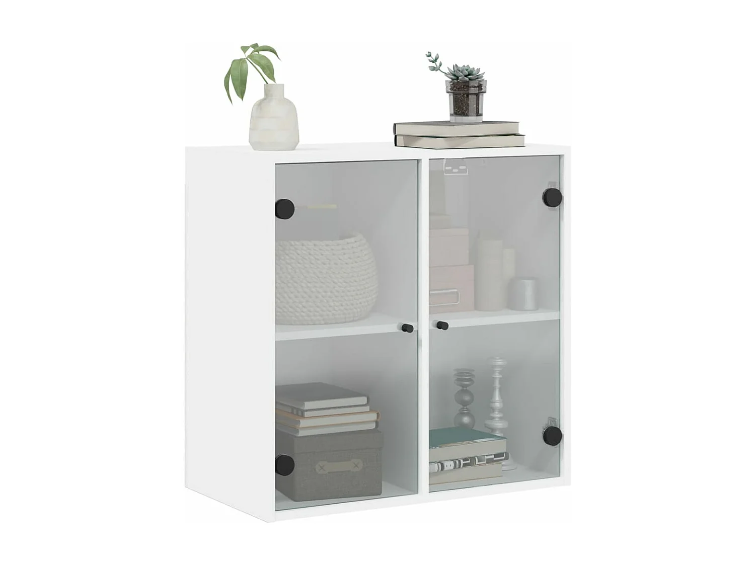 Armoire murale avec portes en verre blanc 68x37x68,5