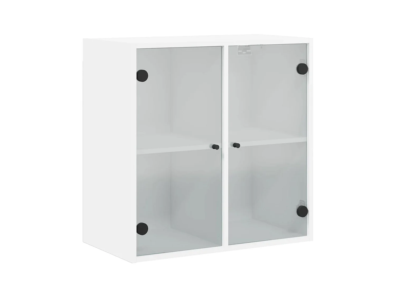 Armoire murale avec portes en verre blanc 68x37x68,5