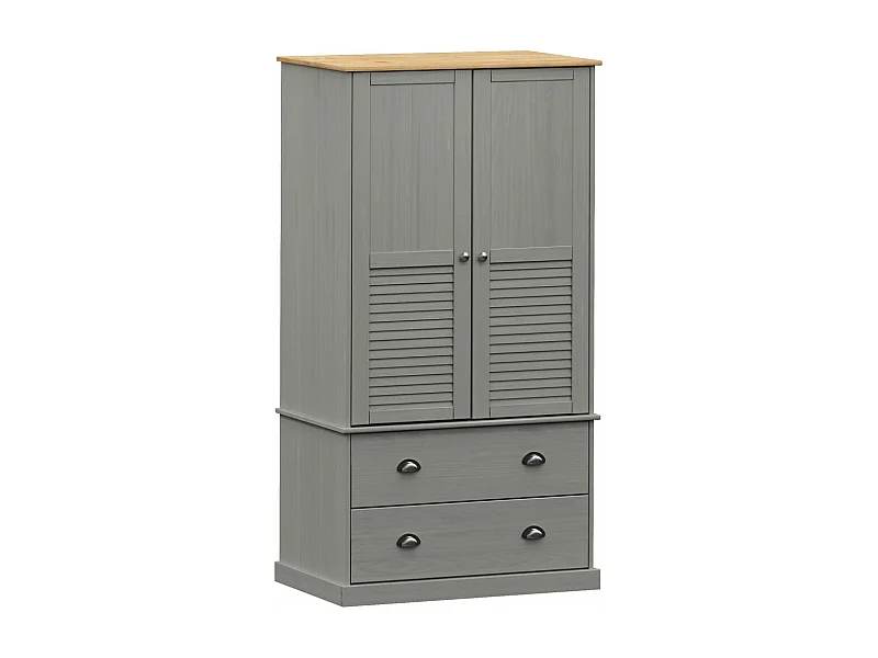 Garde-robe VIGO gris 90x55x176 bois massif de pin