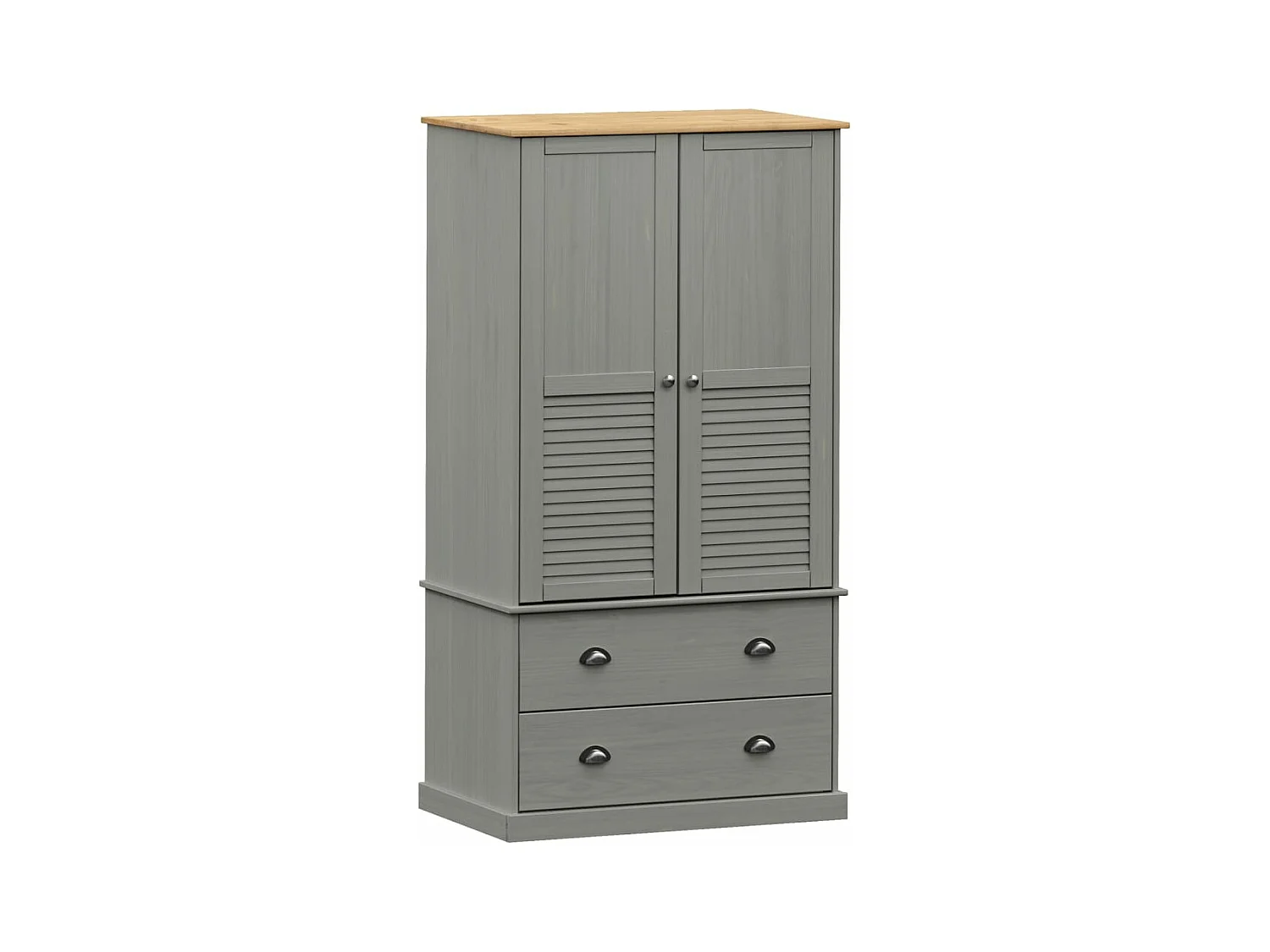 Garde-robe VIGO gris 90x55x176 bois massif de pin