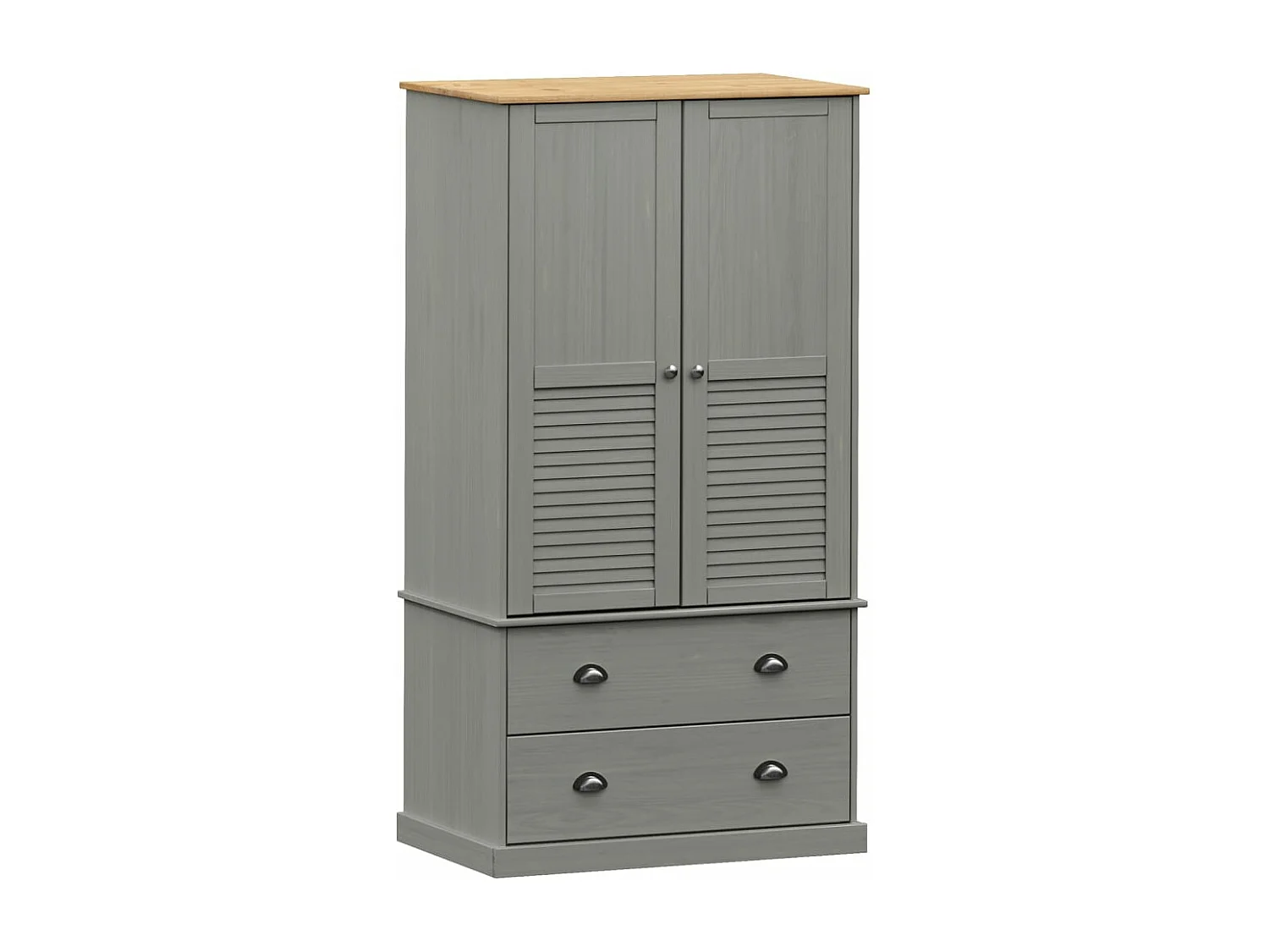 Garde-robe VIGO gris 90x55x176 bois massif de pin