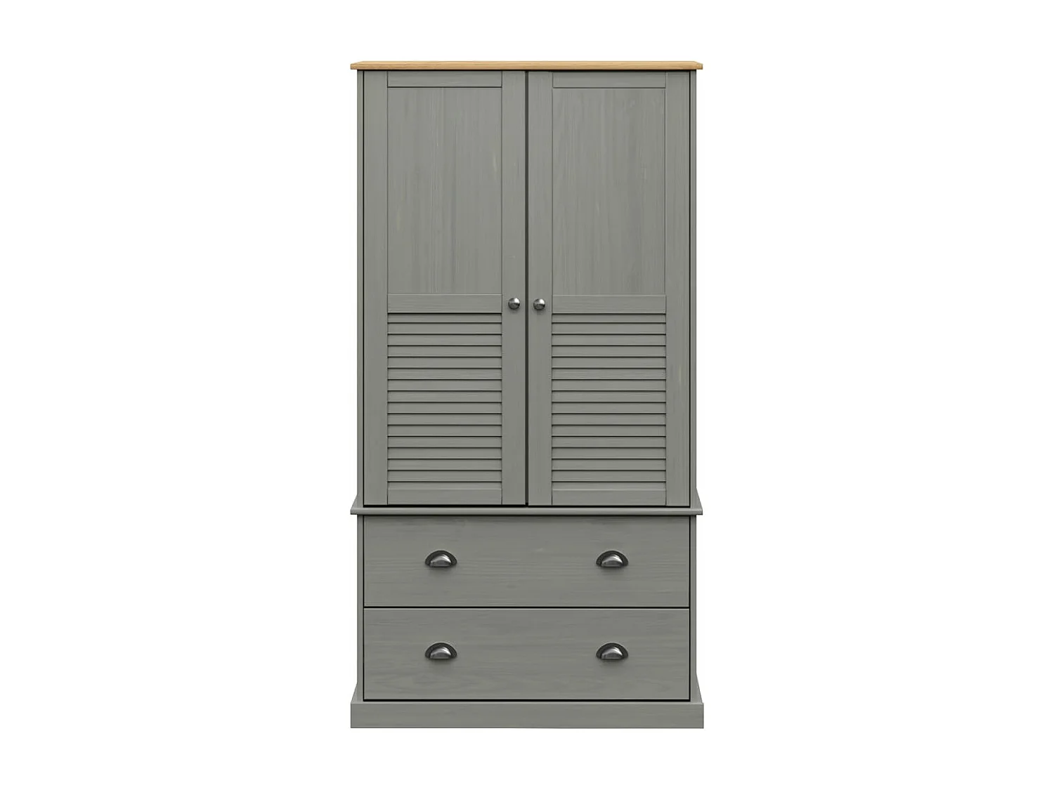 Garde-robe VIGO gris 90x55x176 bois massif de pin