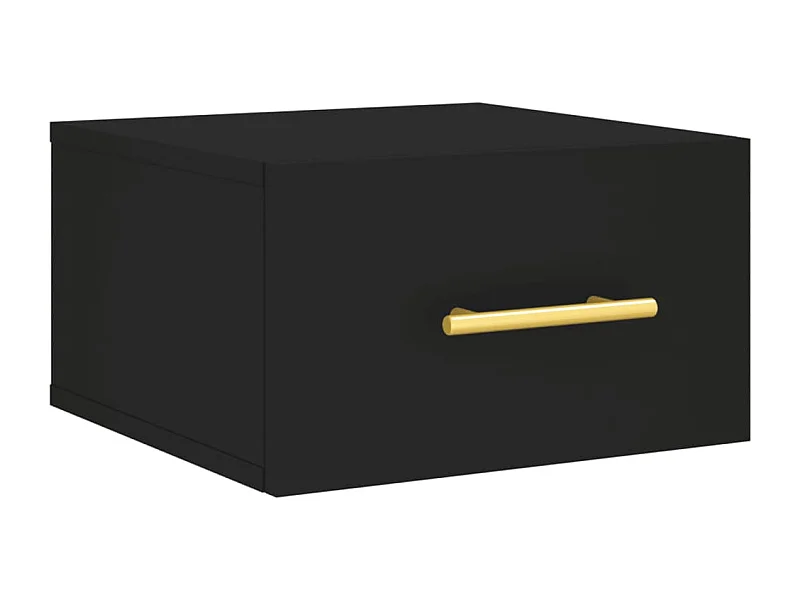 Table de chevet murale noir 35x35x20