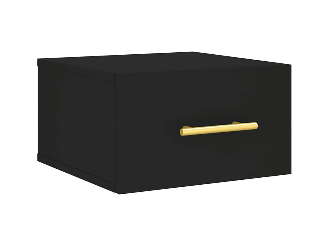 Table de chevet murale noir 35x35x20