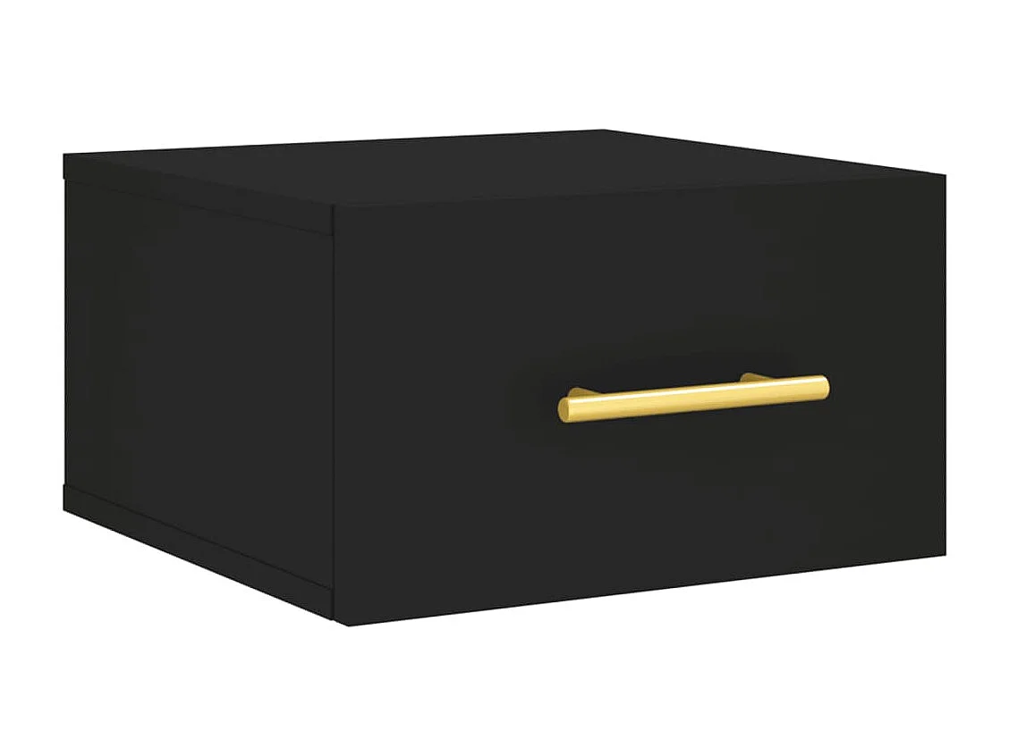 Table de chevet murale noir 35x35x20