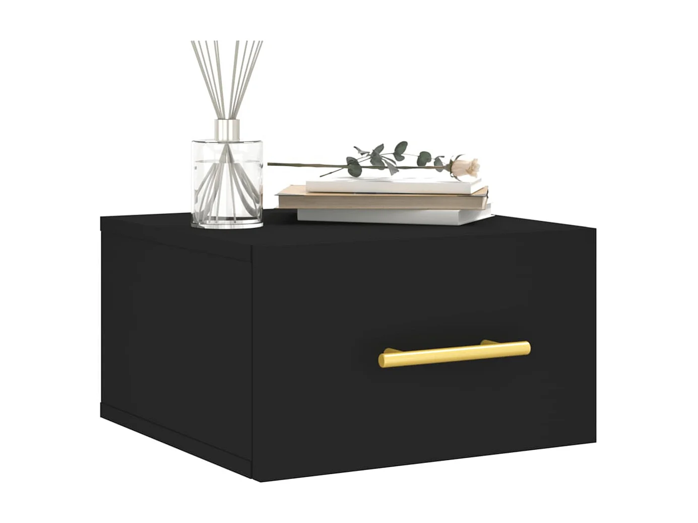 Table de chevet murale noir 35x35x20