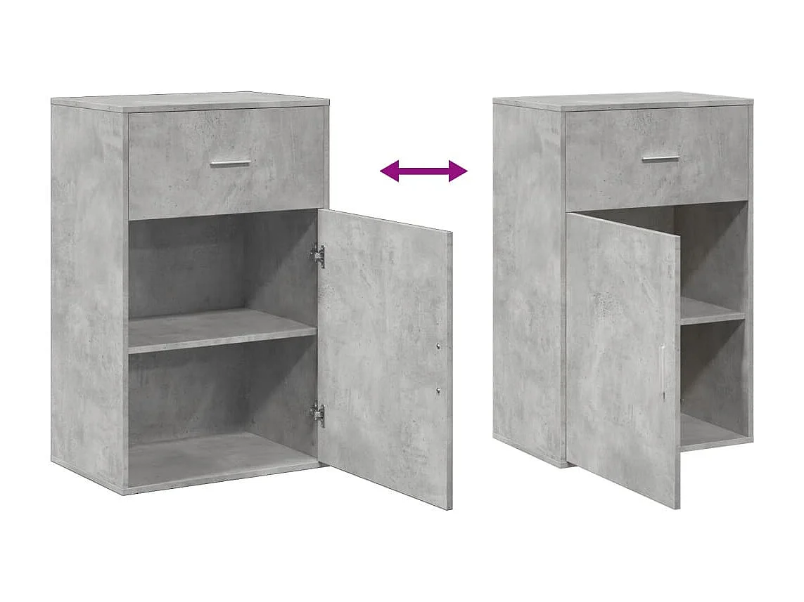 Armoire de rangement gris béton 56,5x39x90 bois d'ingénierie