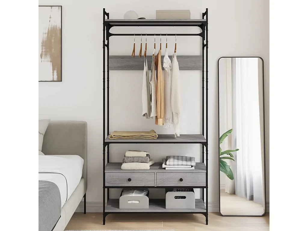 Armoire à tiroirs sonoma gris 89x39x184,5 bois d'ingénierie