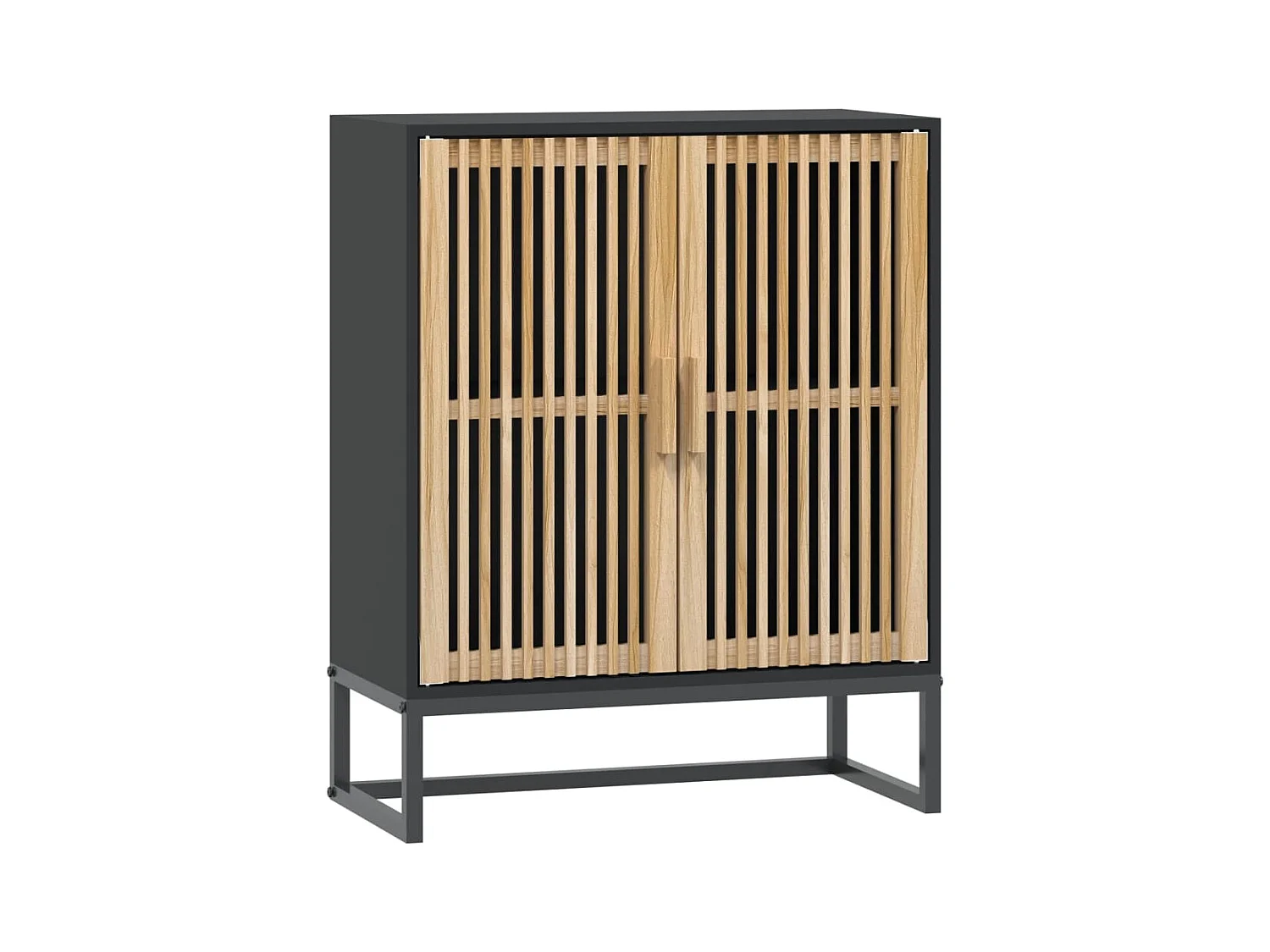 Buffet noir 60x30x75 bois d'ingénierie