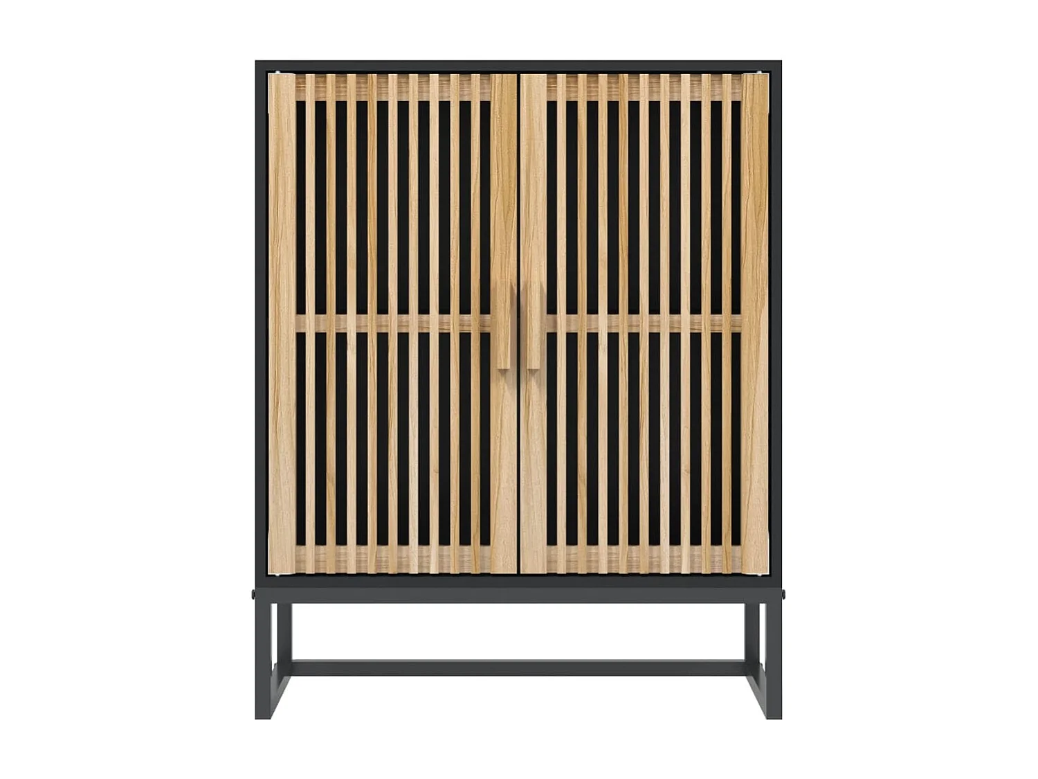 Buffet noir 60x30x75 bois d'ingénierie