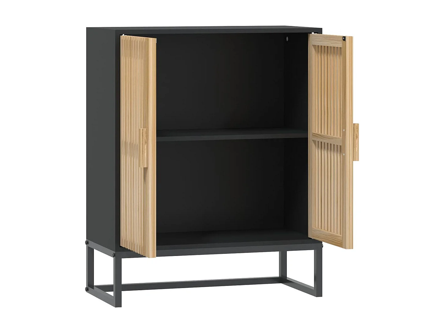 Buffet noir 60x30x75 bois d'ingénierie