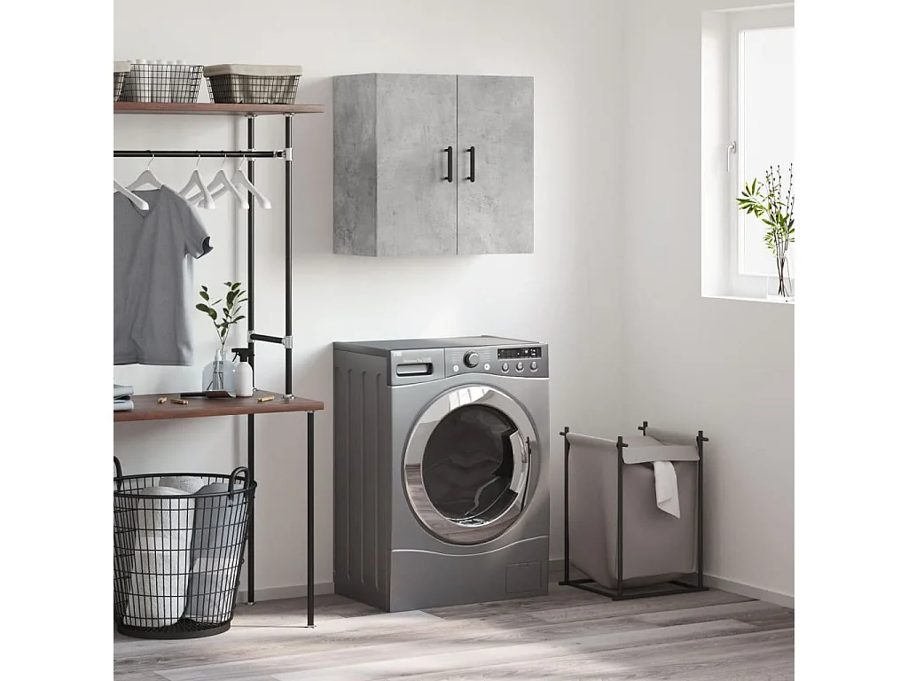 Armoire murale gris béton 60x31x60 bois d'ingénierie