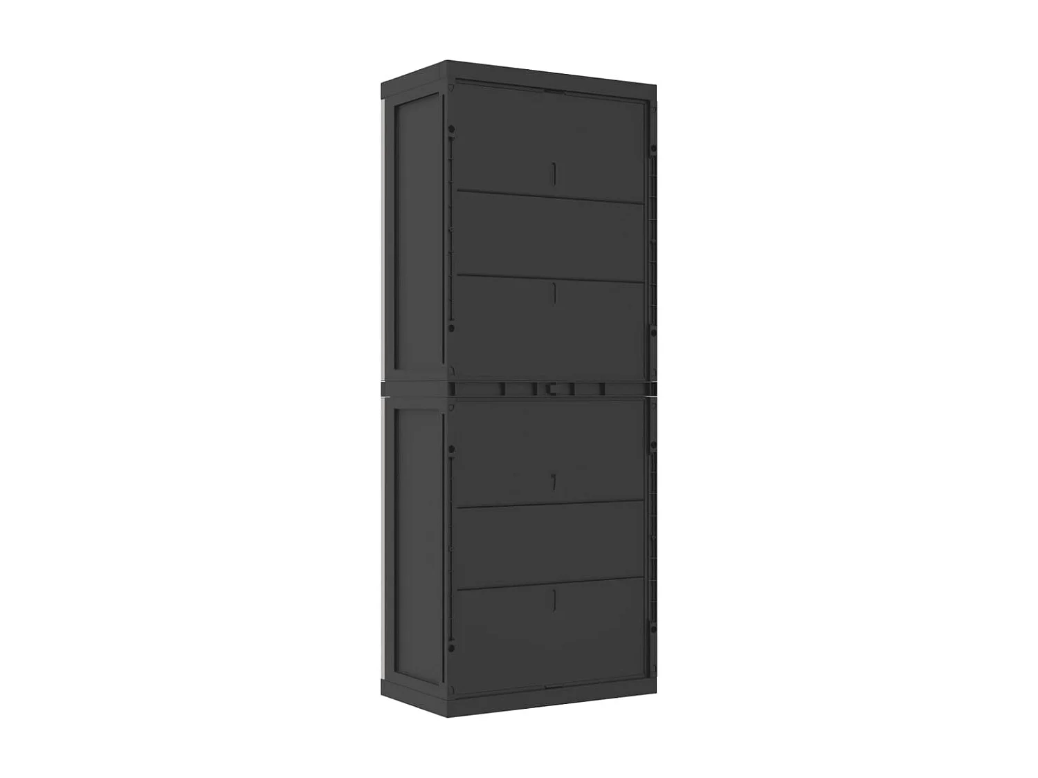 Armoire de rangement d'extérieur gris et noir 65x37x165 PP