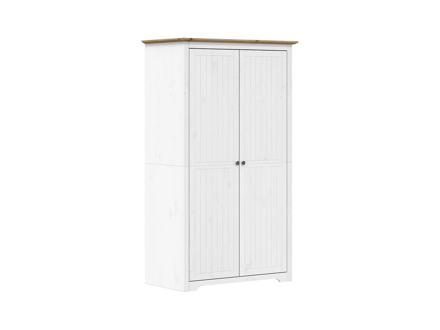 Garde-robe BODO blanc marron 101x52x176,5 bois massif de pin