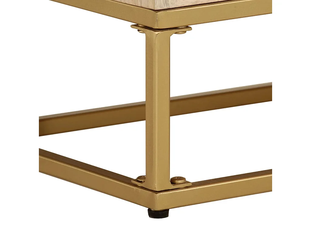 Buffet noir 55x30x76 bois massif de manguier et fer