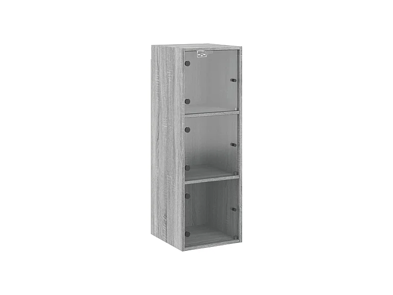 Armoire murale avec portes en verre sonoma gris 35x37x100