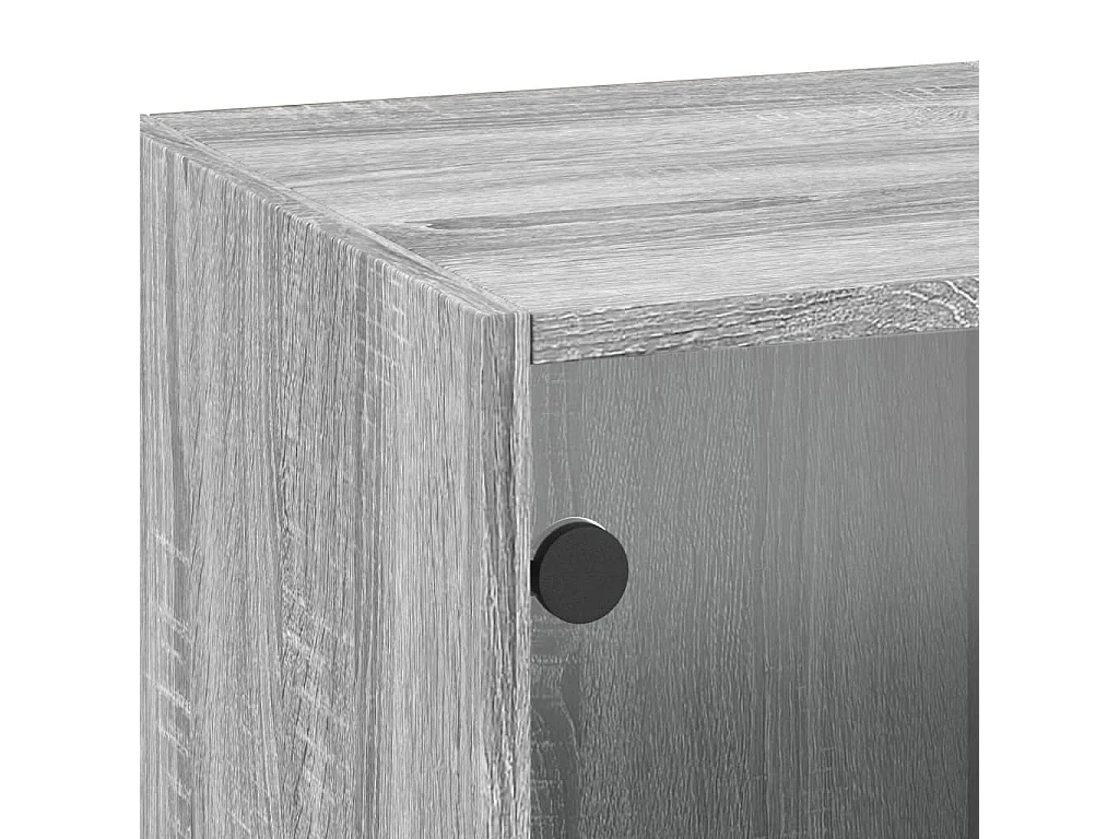 Armoire murale avec portes en verre sonoma gris 35x37x100