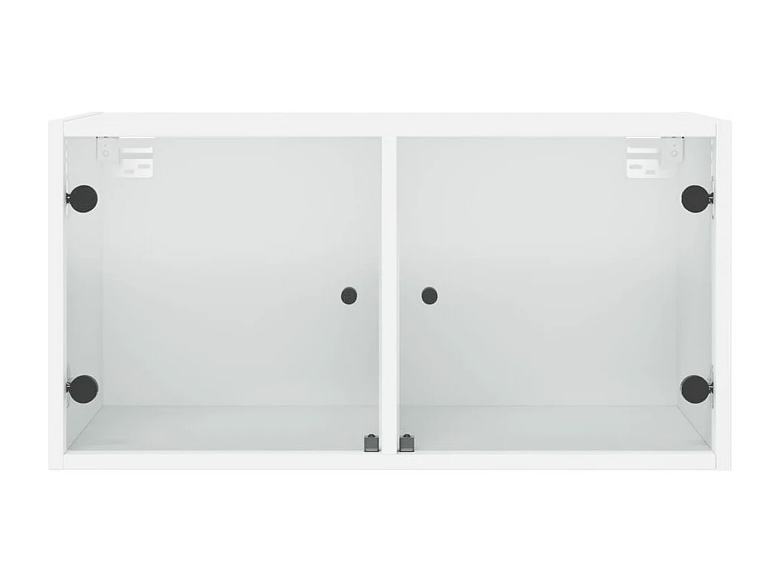 Armoire murale avec portes en verre blanc 68,5x37x35