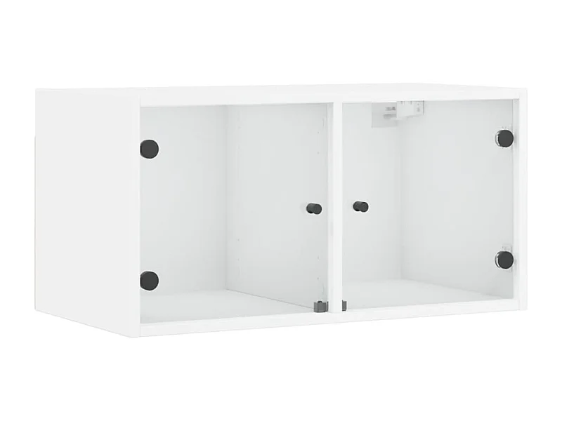 Armoire murale avec portes en verre blanc 68,5x37x35