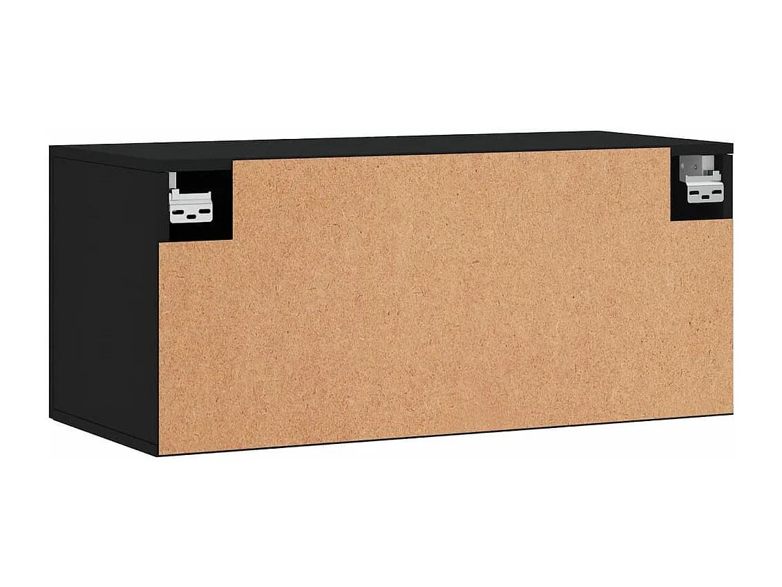Armoire murale noir 80x36,5x35 bois d'ingénierie