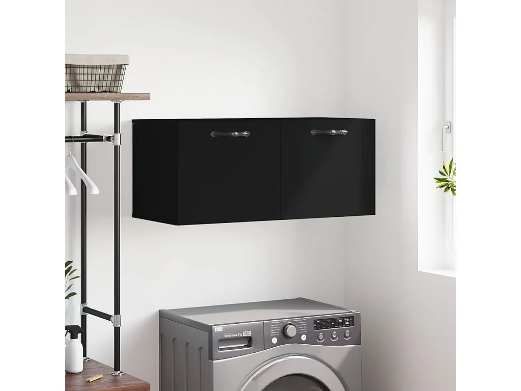 Armoire murale noir 80x36,5x35 bois d'ingénierie
