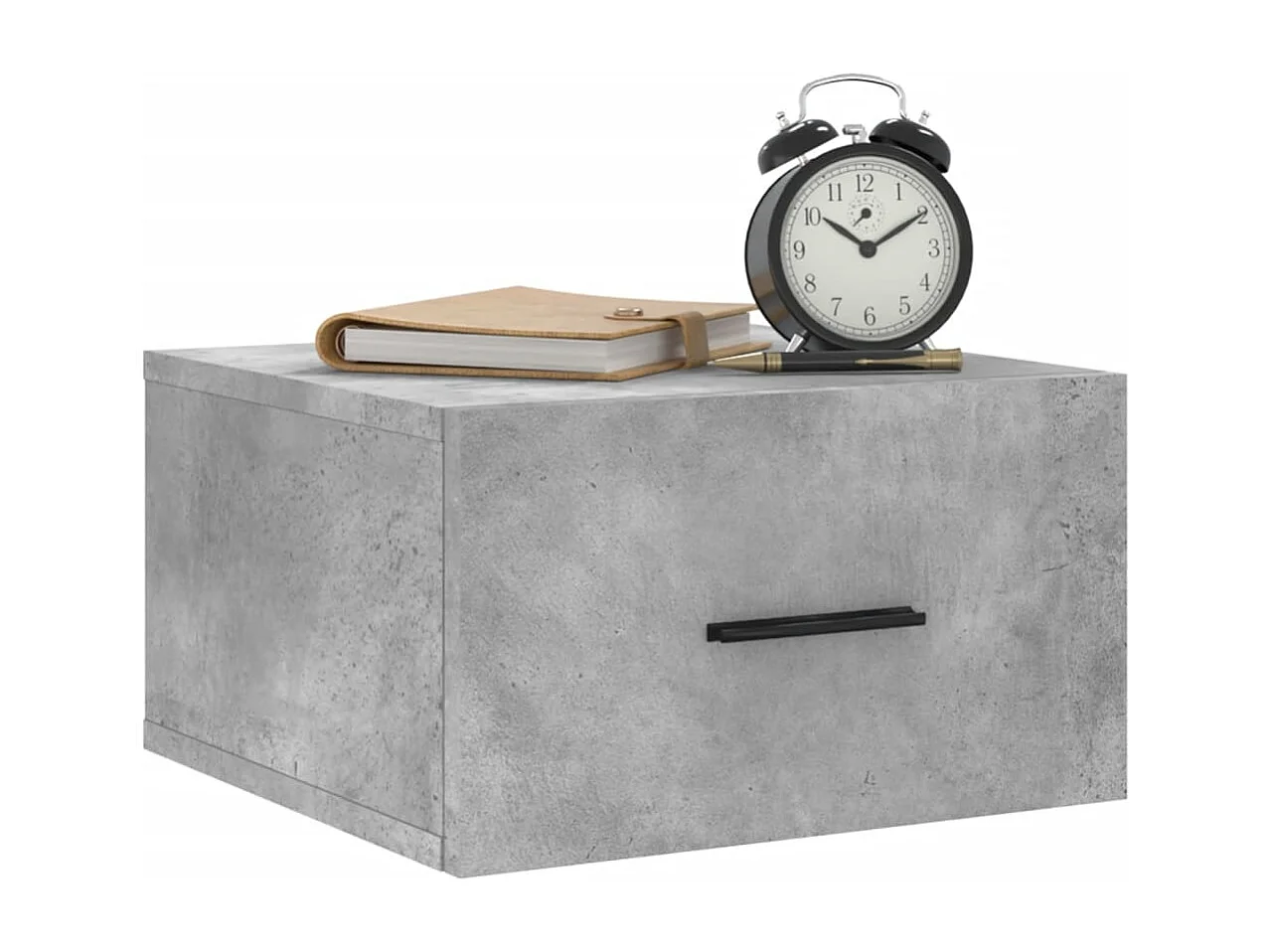 Table de chevet murale gris béton 35x35x20