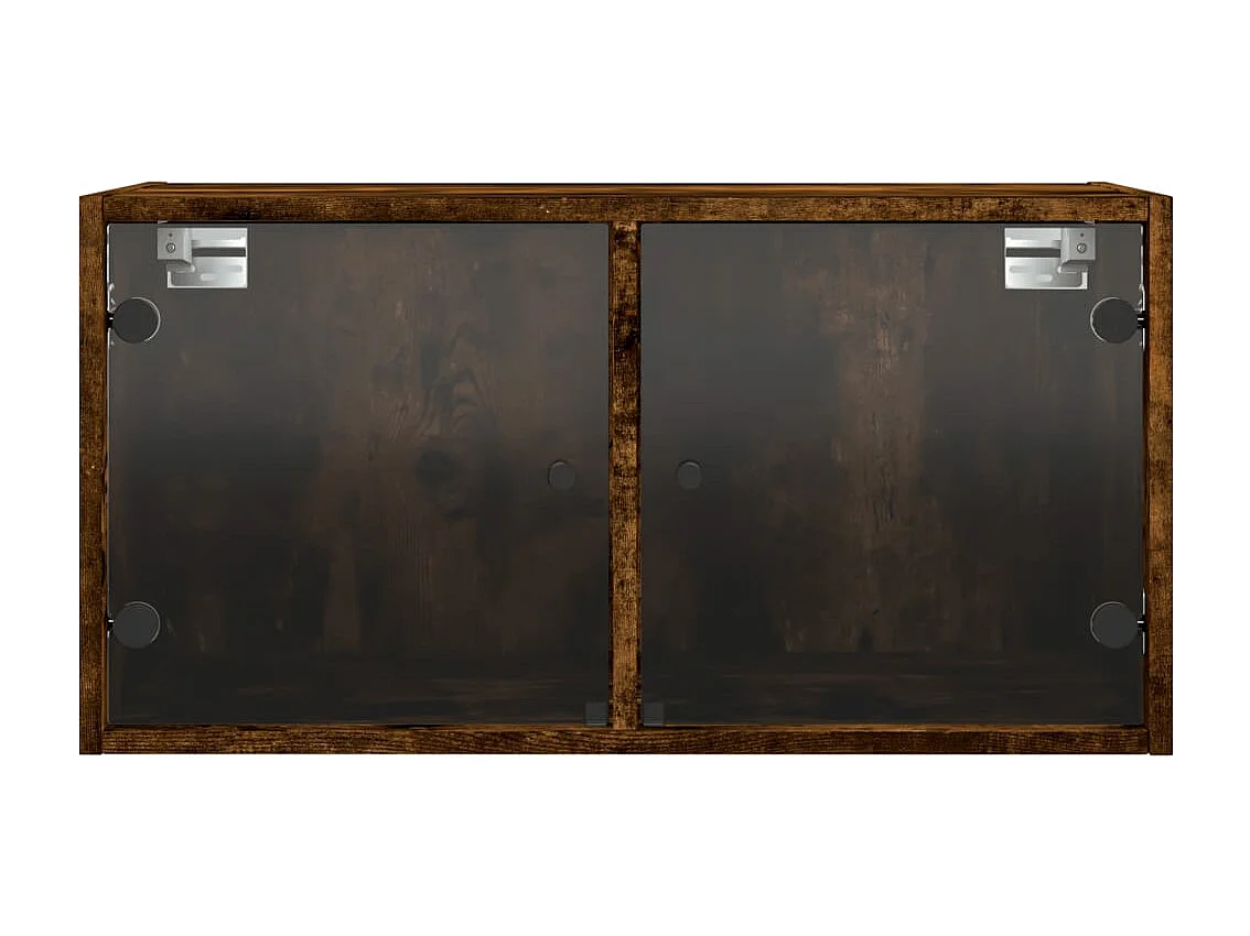 Armoire murale avec portes en verre chêne fumé 68,5x37x35