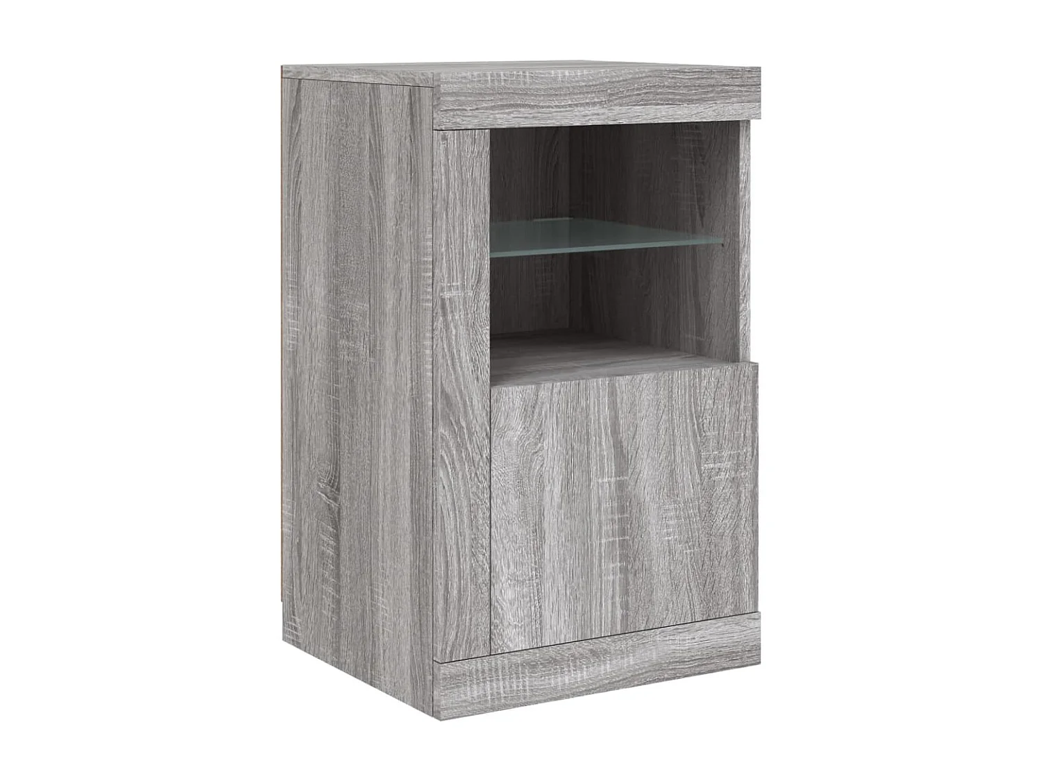 Armoire latérale et lumières LED sonoma gris bois d'ingénierie