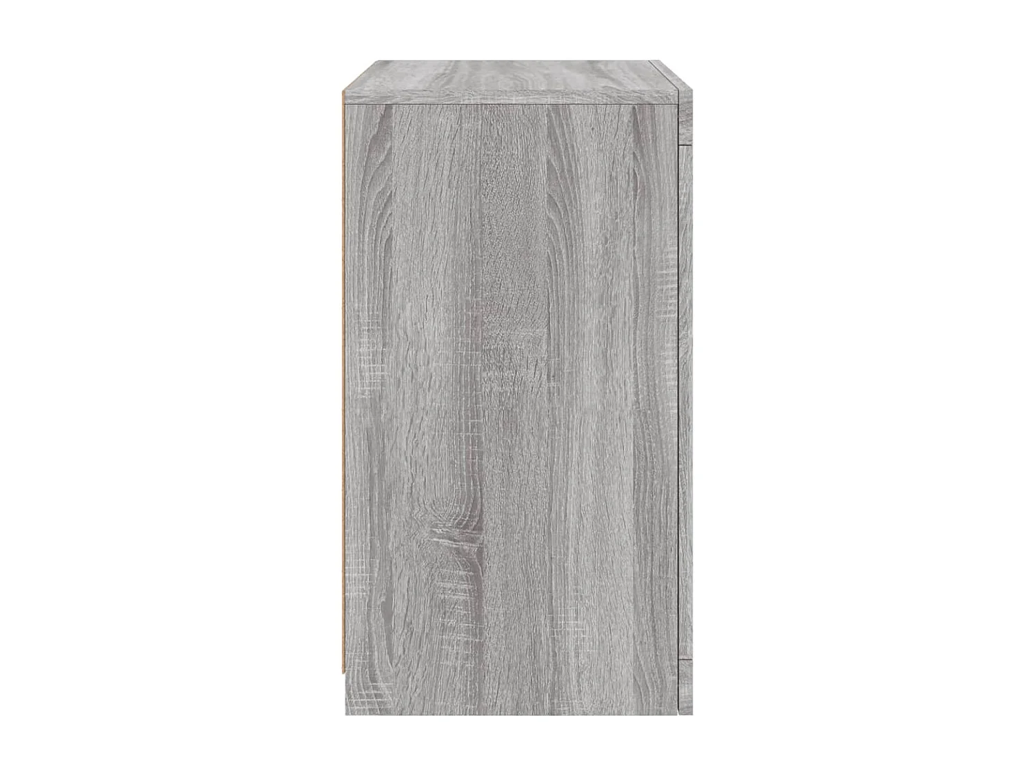 Armoire latérale et lumières LED sonoma gris bois d'ingénierie