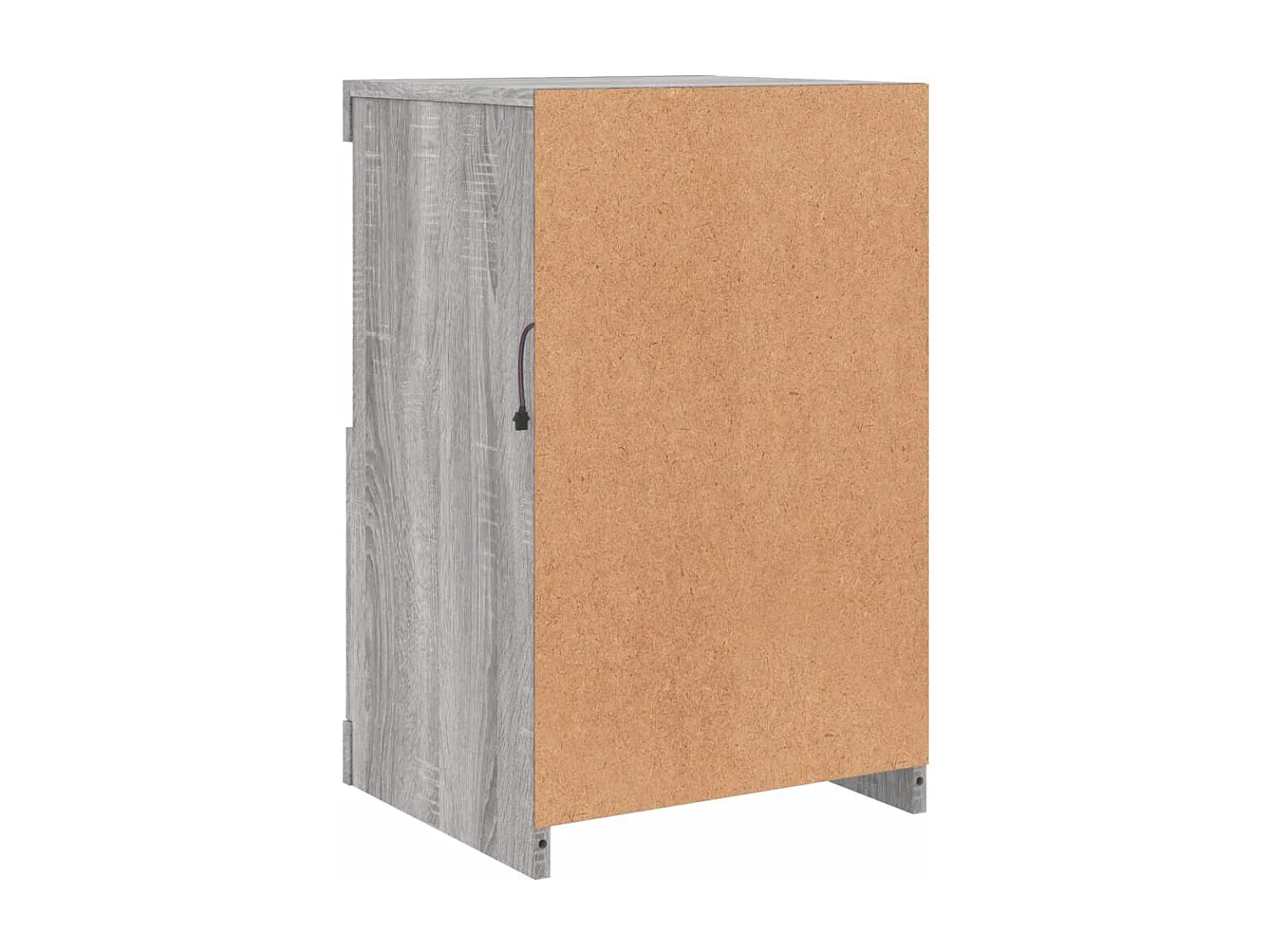 Armoire latérale et lumières LED sonoma gris bois d'ingénierie