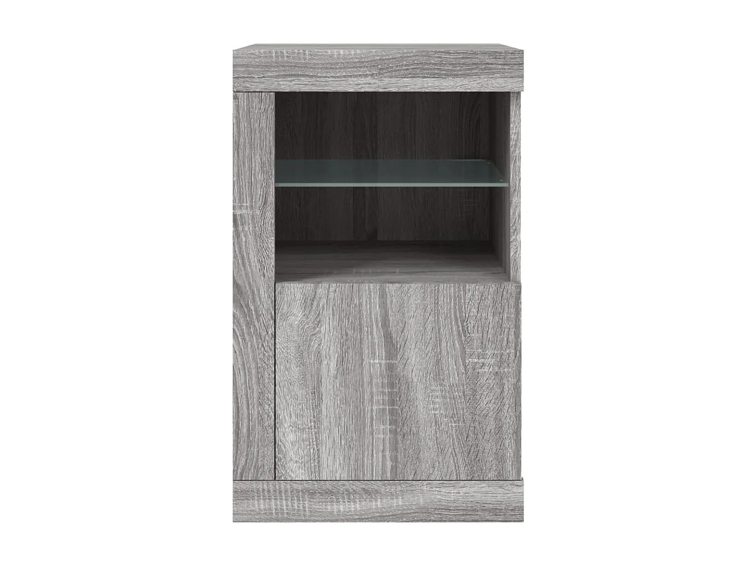 Armoire latérale et lumières LED sonoma gris bois d'ingénierie