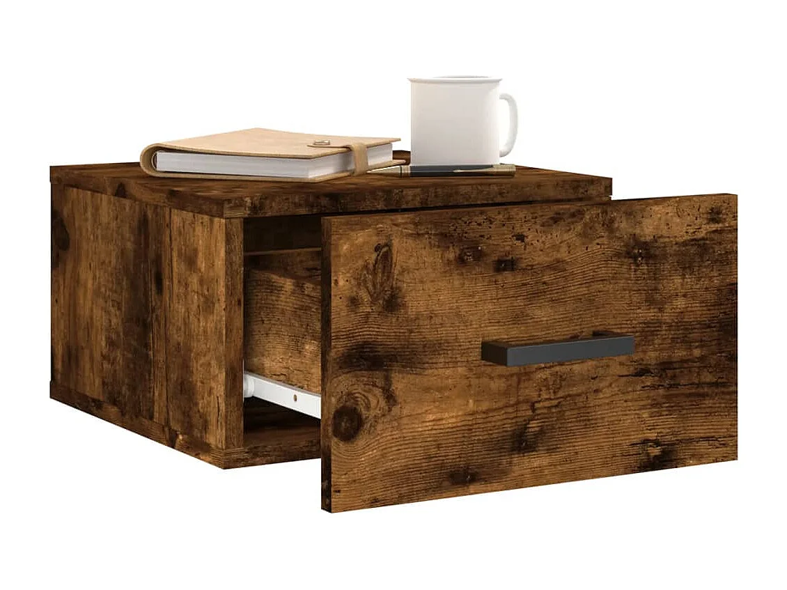 Tables de chevet murales 2 pcs chêne fumé 35x35x20