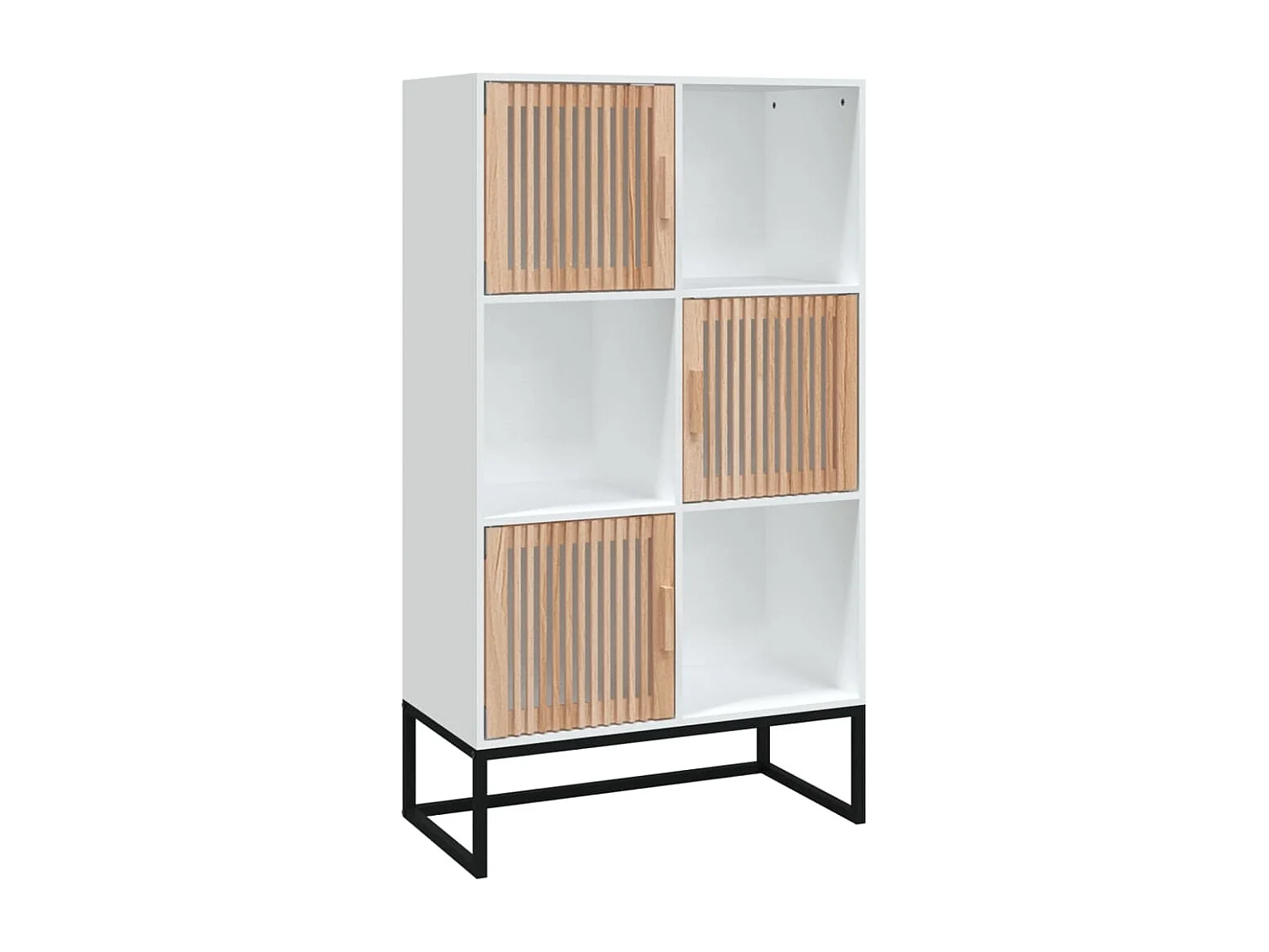 Buffet haut blanc 70x35x125 bois d'ingénierie