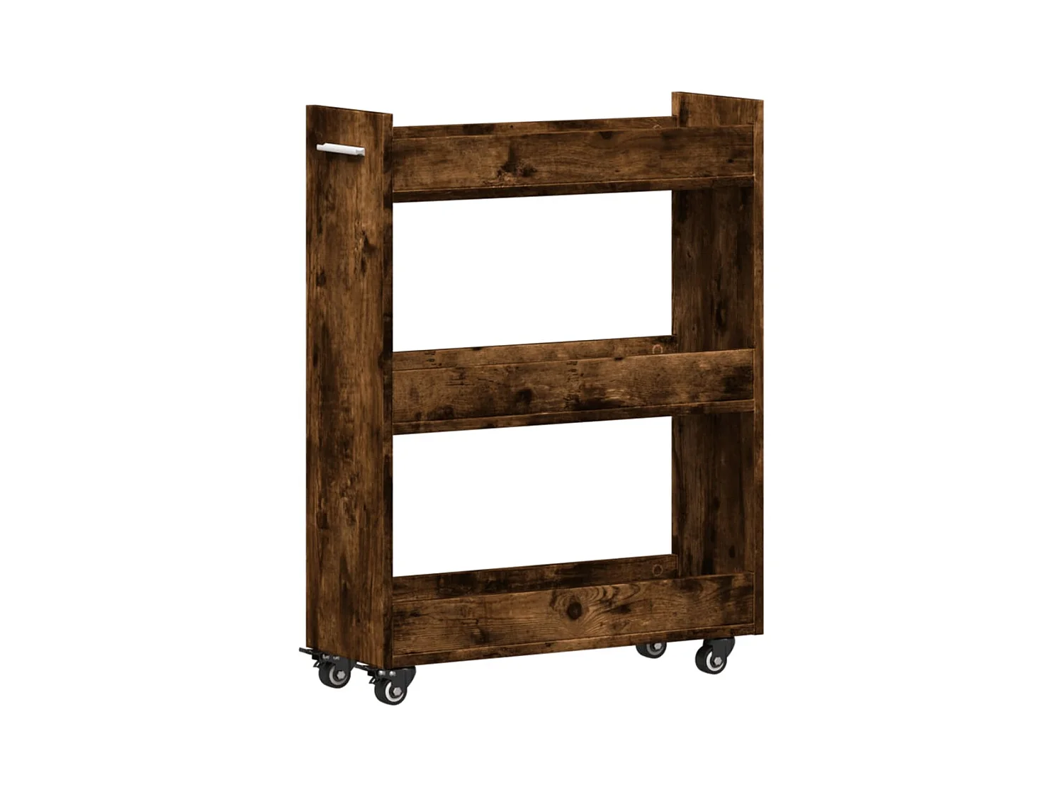 Armoire avec roues chêne fumé 60x22x79 bois d'ingénierie