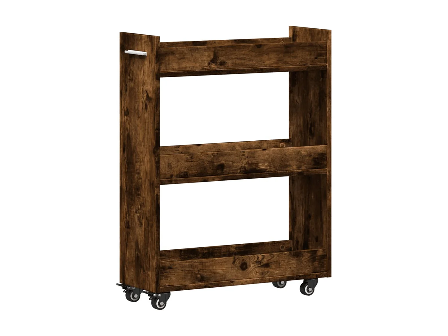 Armoire avec roues chêne fumé 60x22x79 bois d'ingénierie