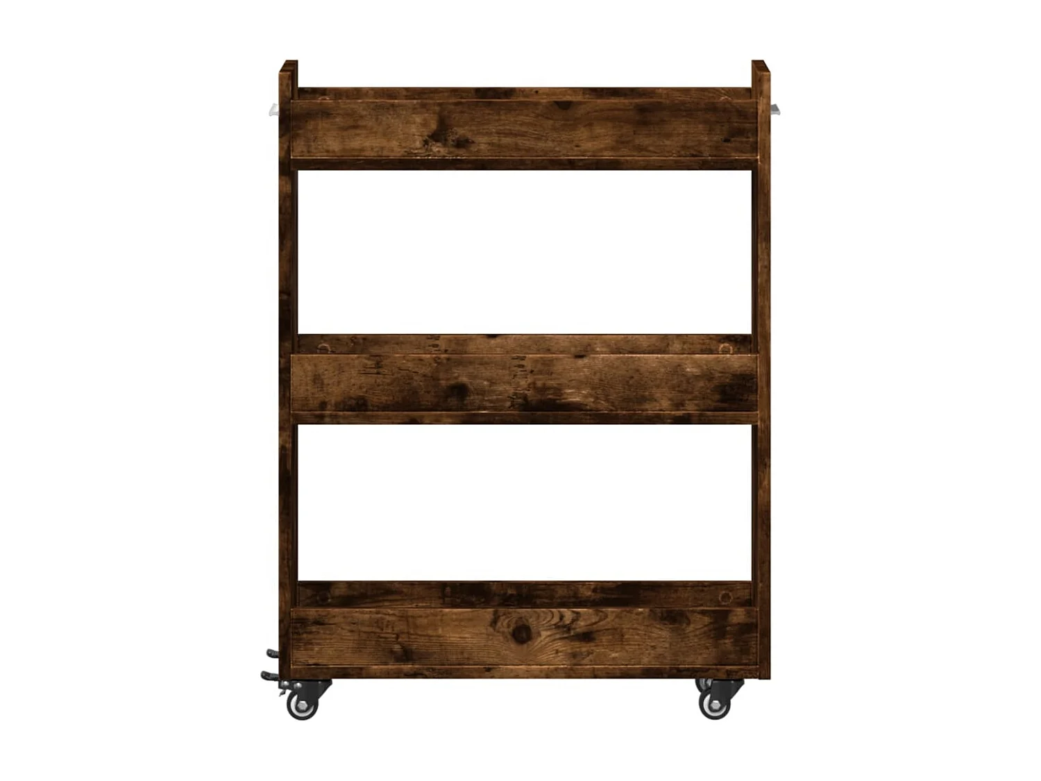 Armoire avec roues chêne fumé 60x22x79 bois d'ingénierie