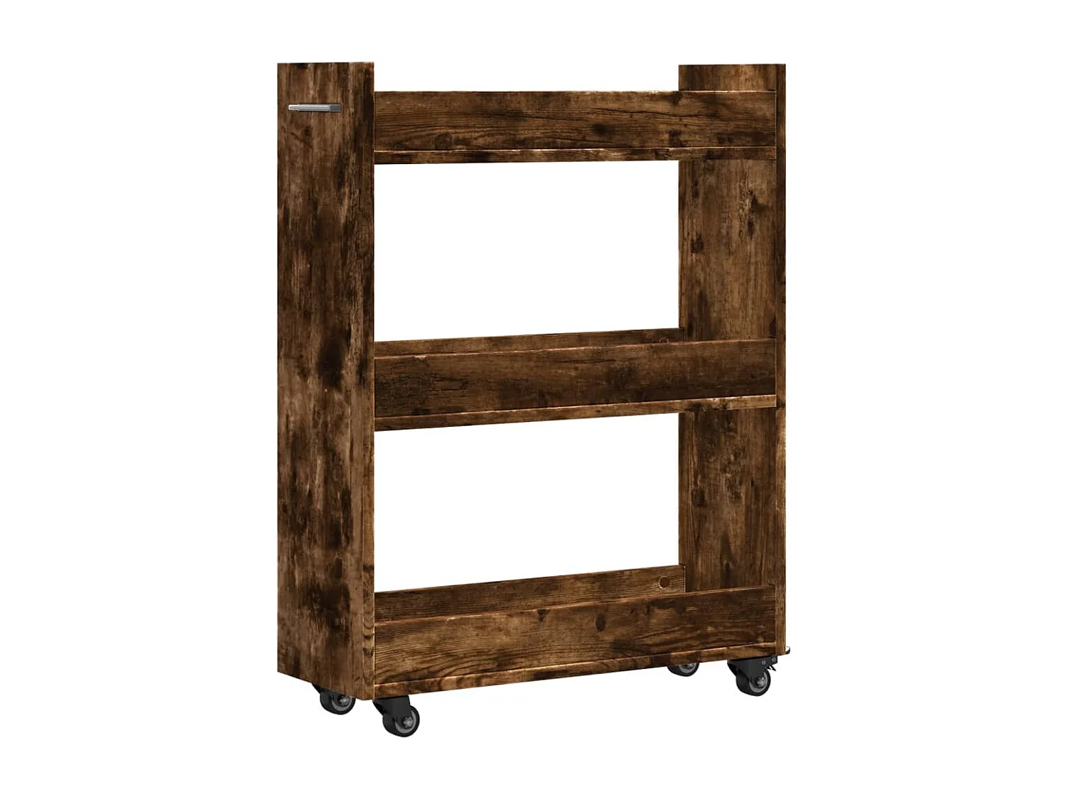 Armoire avec roues chêne fumé 60x22x79 bois d'ingénierie