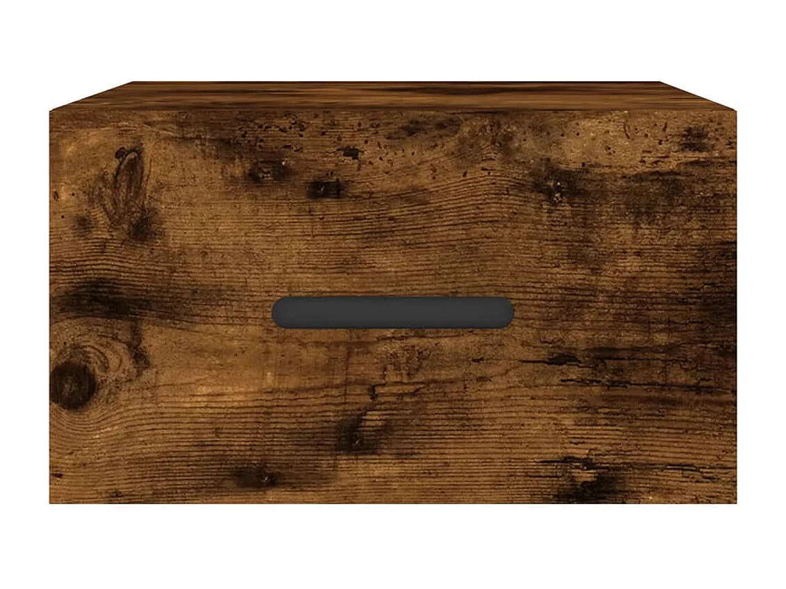 Table de chevet murale chêne fumé 35x35x20