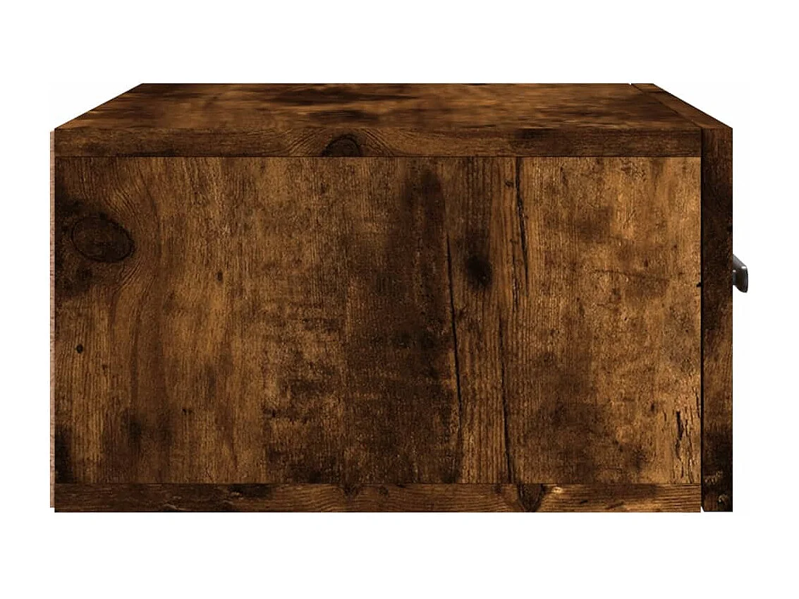 Table de chevet murale chêne fumé 35x35x20